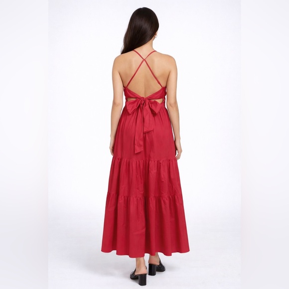 Eloise Poplin Tie Back Midi Dress - Picture 2 of 9